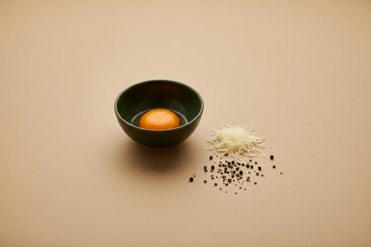 A carbonara is not cooked at a temperature, it is cooked down a slope