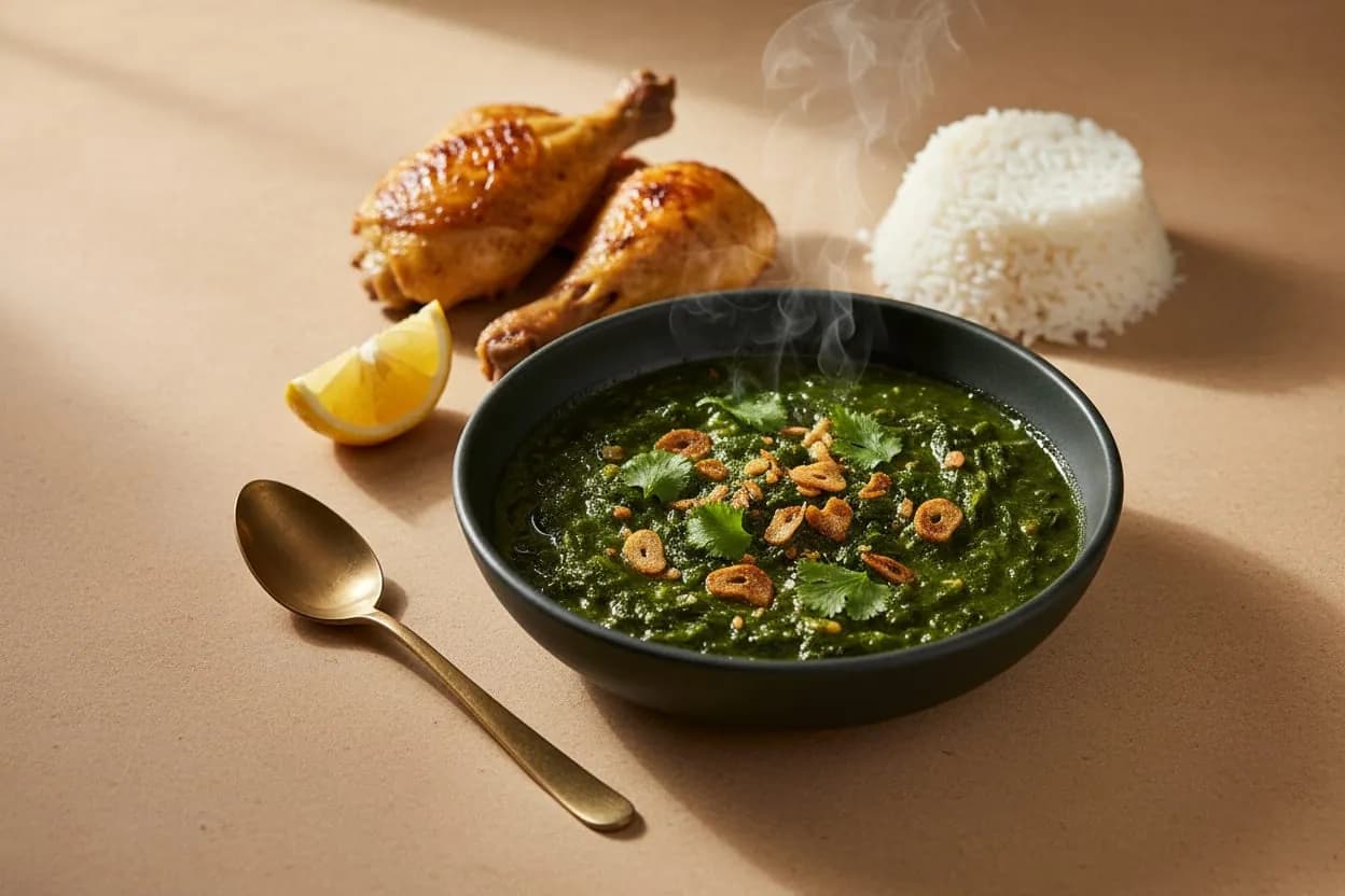 Palestinian Molokhiya with Chicken